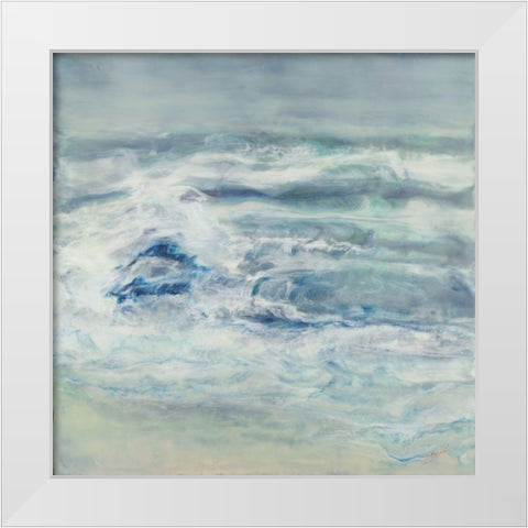 This Too Shall Pass White Modern Wood Framed Art Print by Shanti, Shima