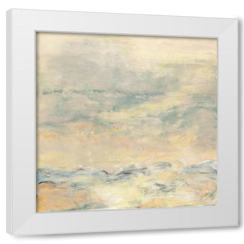 Quietude White Modern Wood Framed Art Print by Shanti, Shima