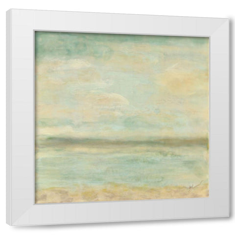 Serenity White Modern Wood Framed Art Print by Shanti, Shima