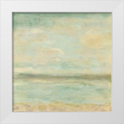 Serenity White Modern Wood Framed Art Print by Shanti, Shima