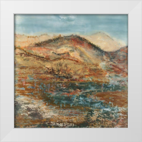 Wending Way White Modern Wood Framed Art Print by Shanti, Shima