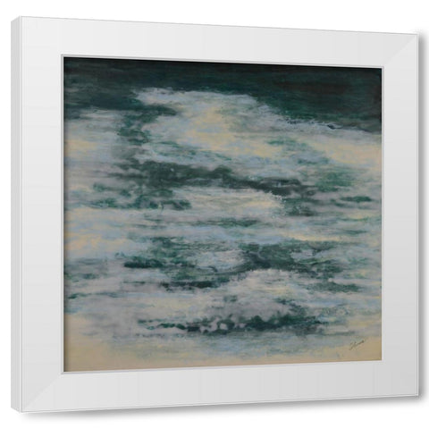 Stillwater White Modern Wood Framed Art Print by Shanti, Shima