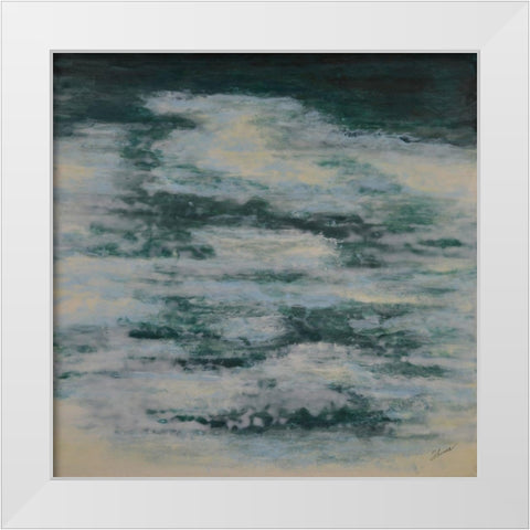 Stillwater White Modern Wood Framed Art Print by Shanti, Shima