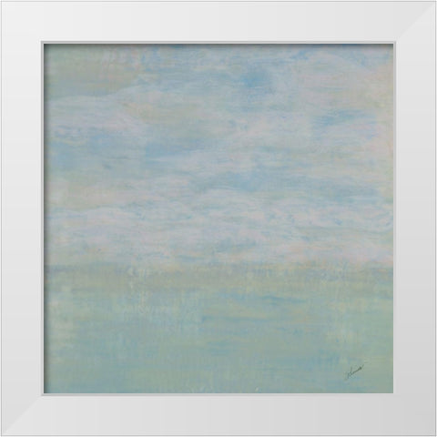 Whisper White Modern Wood Framed Art Print by Shanti, Shima