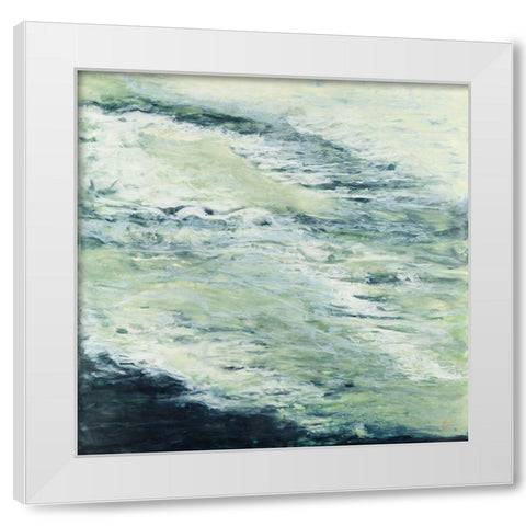 White Water White Modern Wood Framed Art Print by Shanti, Shima