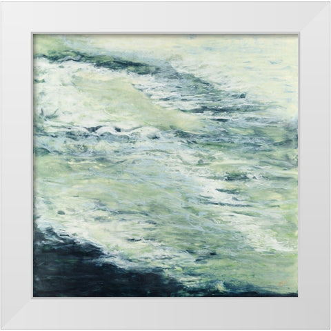 White Water White Modern Wood Framed Art Print by Shanti, Shima