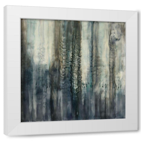 When Dusk Falls White Modern Wood Framed Art Print by Shanti, Shima
