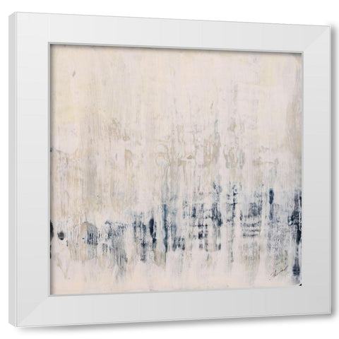 Blue Ice White Modern Wood Framed Art Print by Shanti, Shima