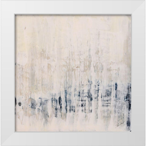 Blue Ice White Modern Wood Framed Art Print by Shanti, Shima