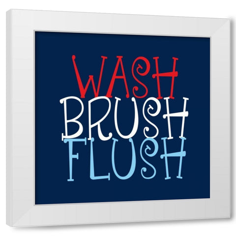 Wash Brush Flush White Modern Wood Framed Art Print by Robinson, Tamara