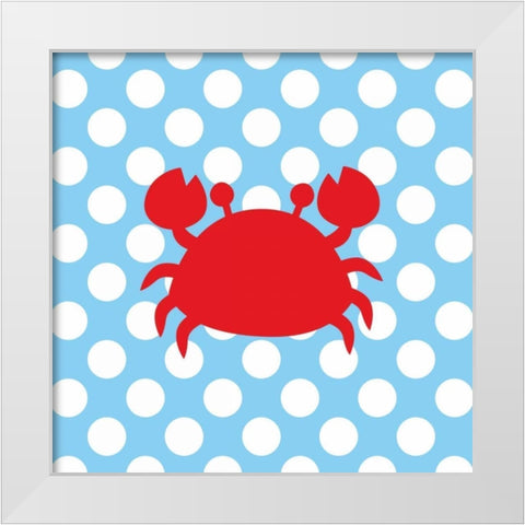 Crab White Modern Wood Framed Art Print by Robinson, Tamara