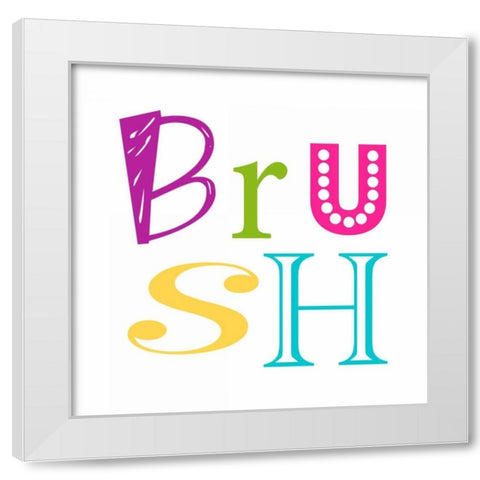 Brush White Modern Wood Framed Art Print by Robinson, Tamara