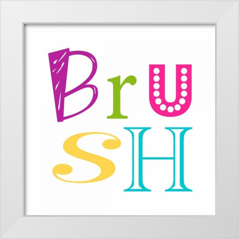 Brush White Modern Wood Framed Art Print by Robinson, Tamara