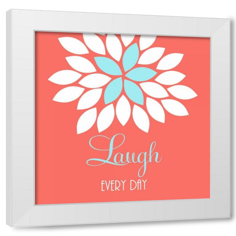 Laugh White Modern Wood Framed Art Print by Robinson, Tamara
