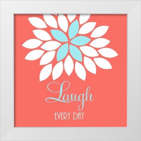 Laugh White Modern Wood Framed Art Print by Robinson, Tamara