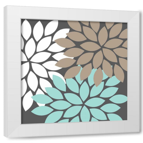 Flower Trio I White Modern Wood Framed Art Print by Robinson, Tamara