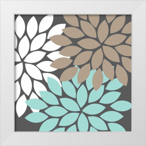 Flower Trio I White Modern Wood Framed Art Print by Robinson, Tamara