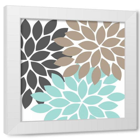 Flower Trio II White Modern Wood Framed Art Print by Robinson, Tamara