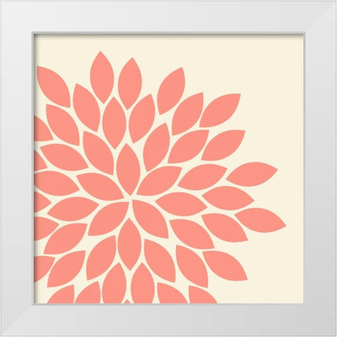 Flower Burst I White Modern Wood Framed Art Print by Robinson, Tamara