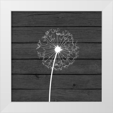 Grey Dandelion I White Modern Wood Framed Art Print by Robinson, Tamara