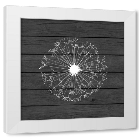 Grey Dandelion II White Modern Wood Framed Art Print by Robinson, Tamara