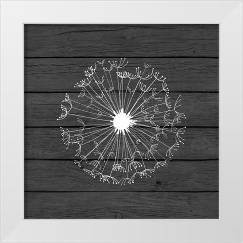 Grey Dandelion II White Modern Wood Framed Art Print by Robinson, Tamara