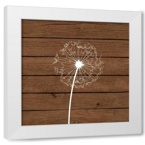 Brown Dandelion I White Modern Wood Framed Art Print by Robinson, Tamara