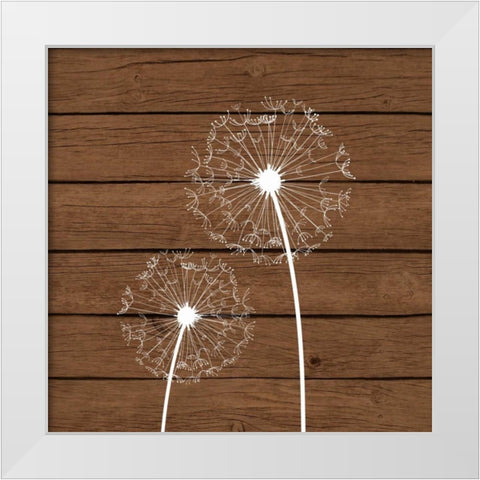 Brown Dandelion III White Modern Wood Framed Art Print by Robinson, Tamara