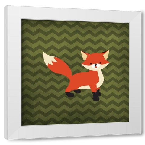 Fox I White Modern Wood Framed Art Print by Robinson, Tamara