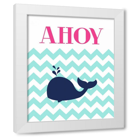 Chevron Whale White Modern Wood Framed Art Print by Robinson, Tamara