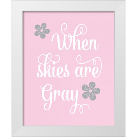 When Skies are Gray White Modern Wood Framed Art Print by Robinson, Tamara