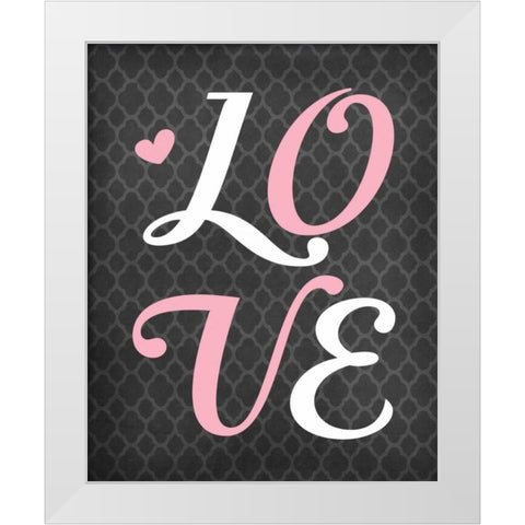 Love White Modern Wood Framed Art Print by Robinson, Tamara