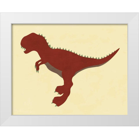 Dino II White Modern Wood Framed Art Print by Robinson, Tamara