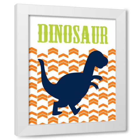 Dino III White Modern Wood Framed Art Print by Robinson, Tamara