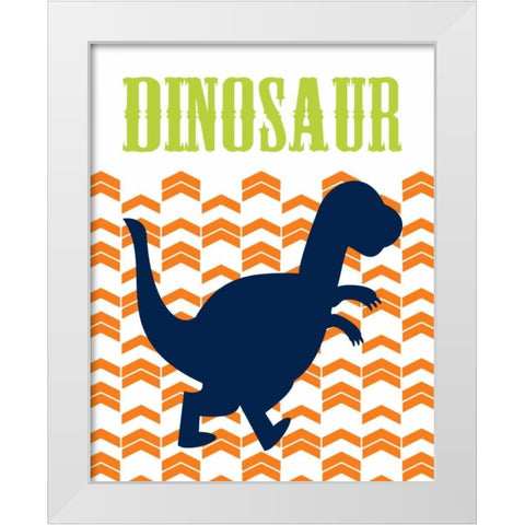 Dino III White Modern Wood Framed Art Print by Robinson, Tamara