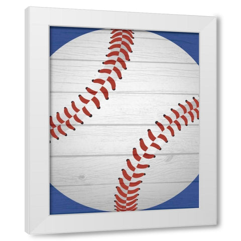 Baseball II White Modern Wood Framed Art Print by Robinson, Tamara