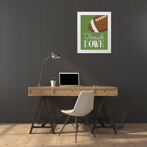 Touchdown White Modern Wood Framed Art Print by Robinson, Tamara