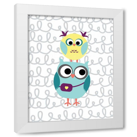 Owl V White Modern Wood Framed Art Print by Robinson, Tamara