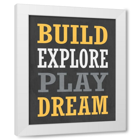 Construction V White Modern Wood Framed Art Print by Robinson, Tamara