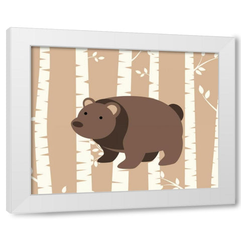 Bear Birch I White Modern Wood Framed Art Print by Robinson, Tamara