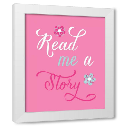 Read Me a Story White Modern Wood Framed Art Print by Robinson, Tamara