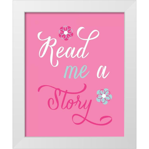 Read Me a Story White Modern Wood Framed Art Print by Robinson, Tamara