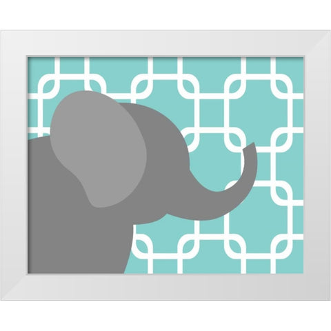 Elephant Chain White Modern Wood Framed Art Print by Robinson, Tamara