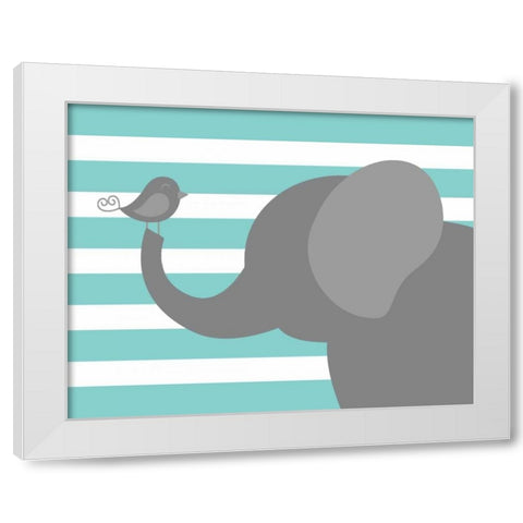 Elephant Stripe White Modern Wood Framed Art Print by Robinson, Tamara