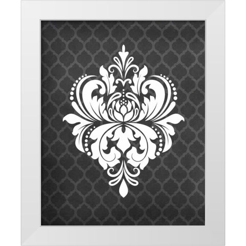 Damask I White Modern Wood Framed Art Print by Robinson, Tamara