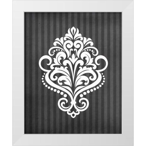 Damask III White Modern Wood Framed Art Print by Robinson, Tamara