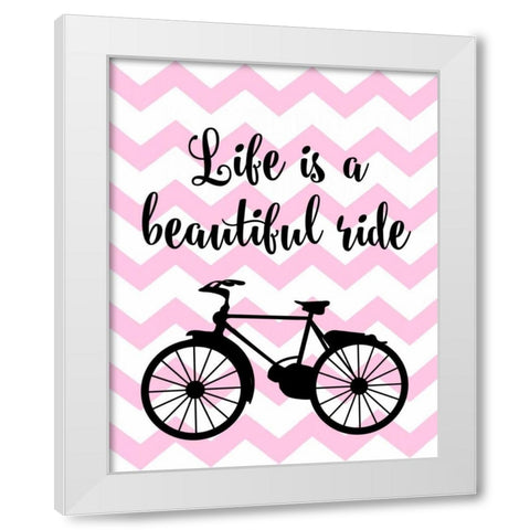 Bicycle Quote White Modern Wood Framed Art Print by Robinson, Tamara