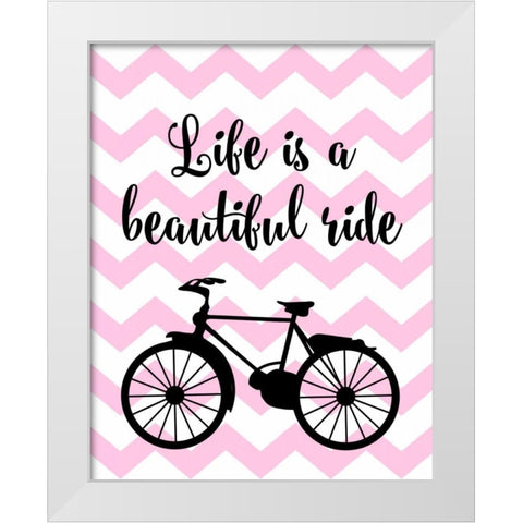 Bicycle Quote White Modern Wood Framed Art Print by Robinson, Tamara