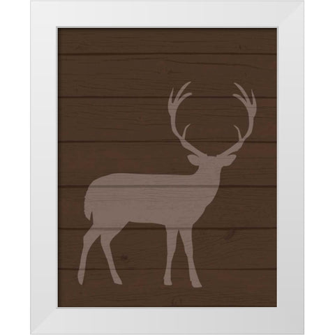 Deer I White Modern Wood Framed Art Print by Robinson, Tamara