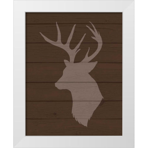 Deer II White Modern Wood Framed Art Print by Robinson, Tamara